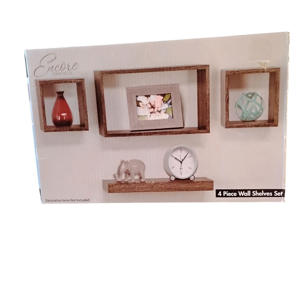 Encore Jeans Rustic Brown Wall Shelves Set